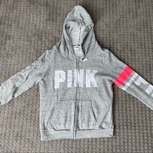 PINK Grey Full Zip Jacket